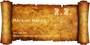 Márton Mária névjegykártya